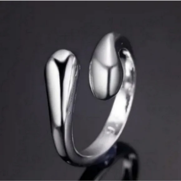 925 Sterling Silver Waterdrop Jewelry Set Bracelet Necklace Earrings and Ring - Picture 5 of 16